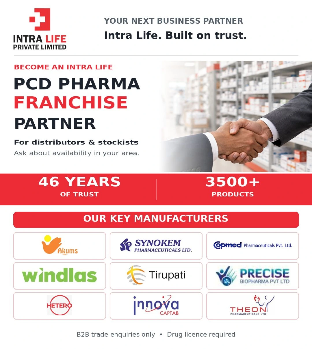 Apply for Intra Life PCD Pharma Franchise